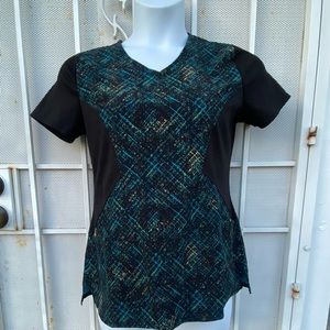 Careisma woman’s S scrub top pullover stretch V-neck styler CA613 slimming sides